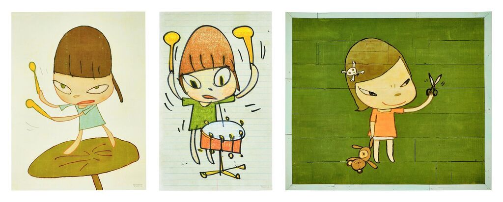 Yoshitomo Nara - Marching on Butterbur Leaf, Banging the Drum, Real One