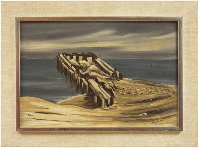 Richard Florsheim, ‘Seascape with Pier’, 20th Century, Lions Gallery