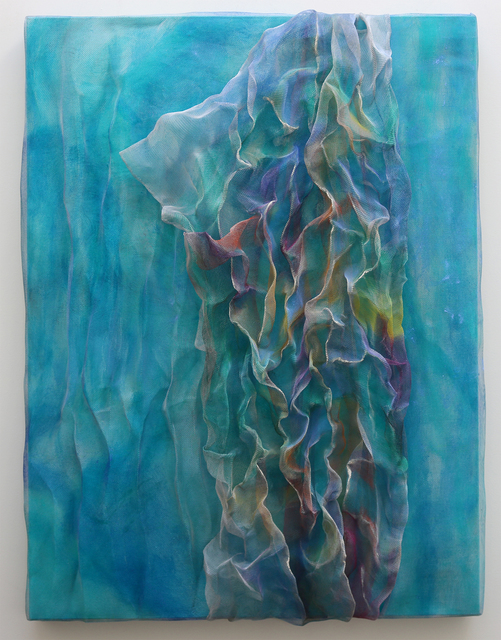 Joan Konkel, ‘STRIP TEASE’, ca. 2020, Painting, Acrylic and finely woven mesh on canvas, Judy Ferrara Gallery