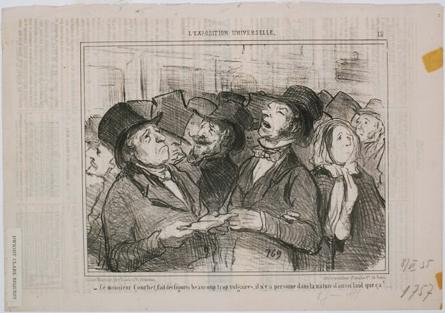 Honoré Daumier, ‘L'Exposition Universelle: Ce Monsieur Courbet, fait des figures...Vulgaires’, 1855, Phillips Collection