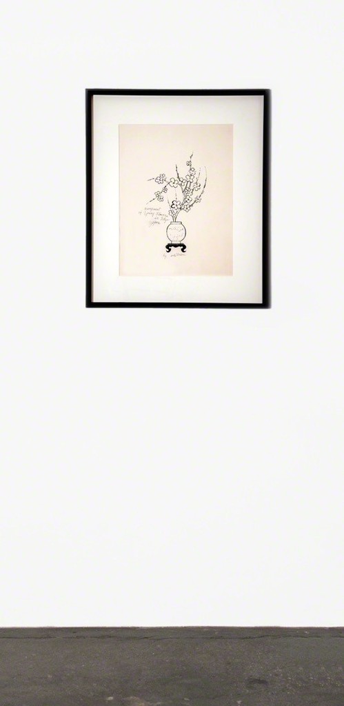 Andy WARHOL
Arrangement of Spring Flowers in Tokyo, Japan, 1956
India Ink and Black Ballpoint on Strathmore
19 x 14 1/4 inches, 28 x 23 inches framed
Andy WARHOL
Arrangement of Spring Flowers in Tokyo, Japan, 1956
India Ink and Black Ballpoint on Strathmore
19 x 14 1/4 inches, 28 x 23 inches framed
