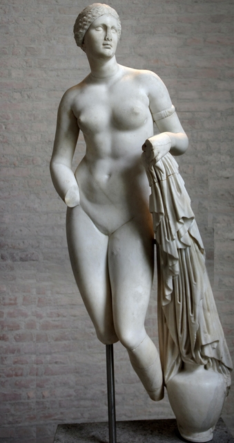 Praxiteles, ‘Aphrodite of Knidos, Greco-Roman variant on the original marble of ca. 350 B.C.’, Art History 101
