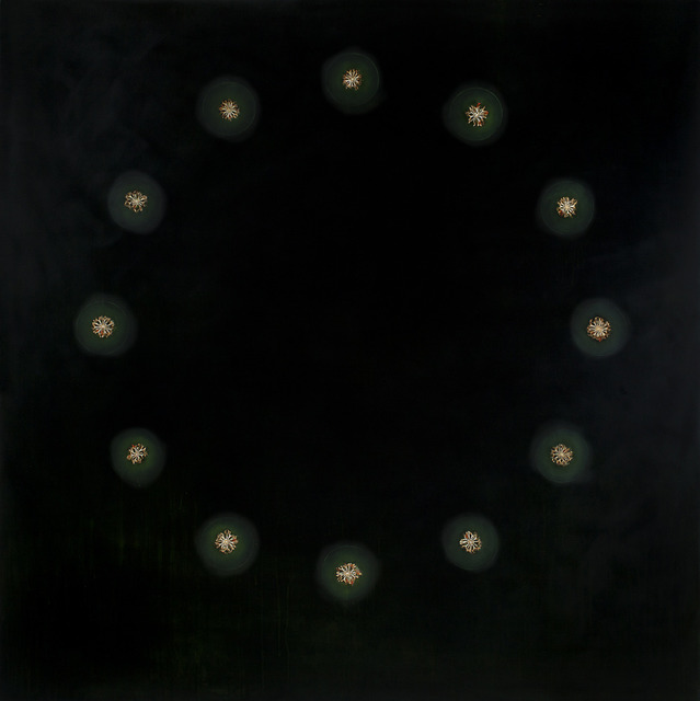 Mayme Kratz, ‘Sometimes the Darkness’, 2013, Mixed Media, Resin and Magnolia cross sections on panel, Lisa Sette Gallery