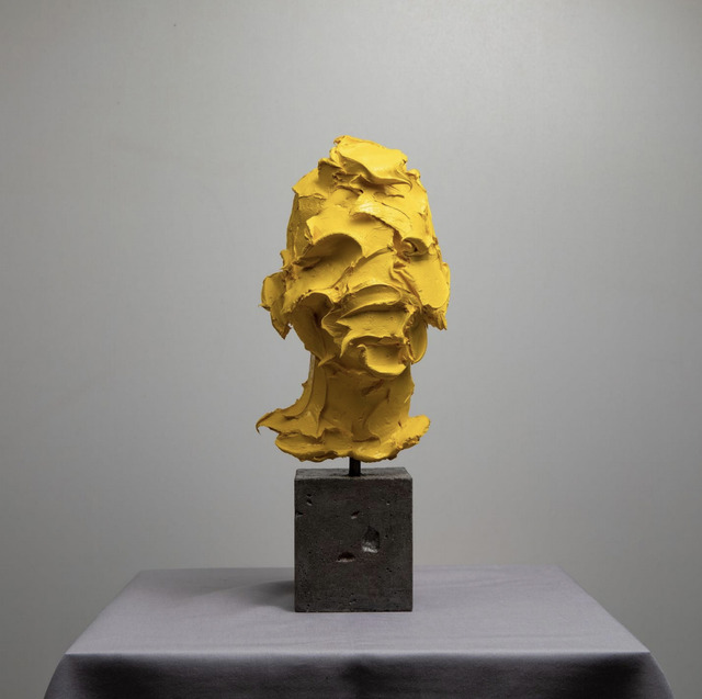 Salman Khoshroo, ‘Sculpture in Yellow Oil Paint’, 2020, Sculpture, Oil, Concrete, Steel, GALERIE BENJAMIN ECK