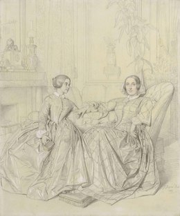 Jean-Auguste-Dominique Ingres, ‘Comtesse Charles d'Agoult, née Marie d'Agoult, and her daughter Claire d'Agoult’, 1849, Christie's Old Masters