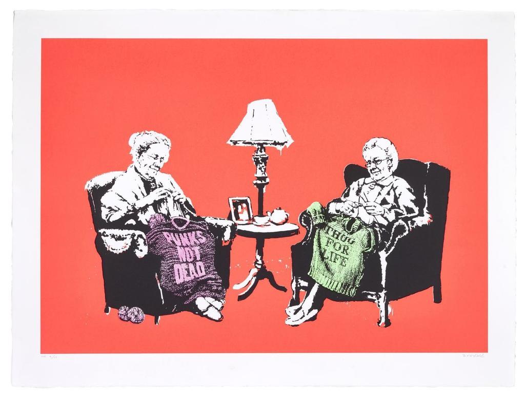 Banksy - Grannies Hand Sprayed