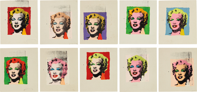 Richard Pettibone, ‘Ten works: Andy Warhol 'Marilyn'’, 1978, Print, Synthetic polymer and silkscreen ink on canvas, Phillips