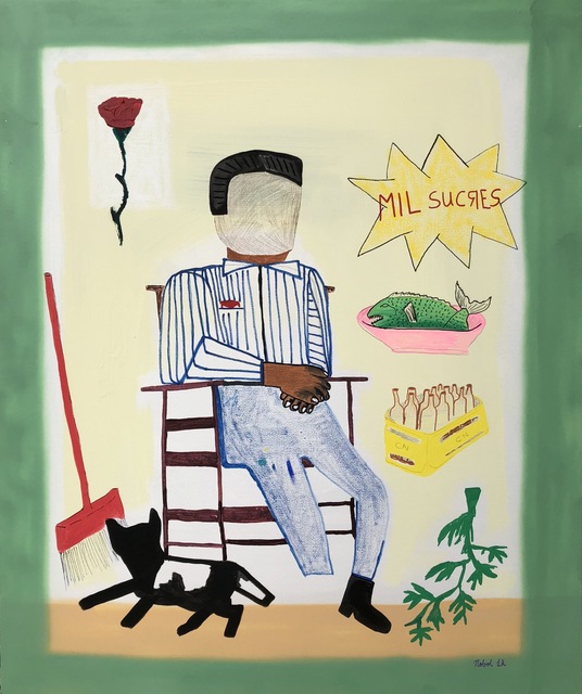 Sebastian Florido, ‘Mil Sucres ’, 2018, Mixed Media, Spray paint, acrylic, marker and fabric on canvas., Proyecto NASAL