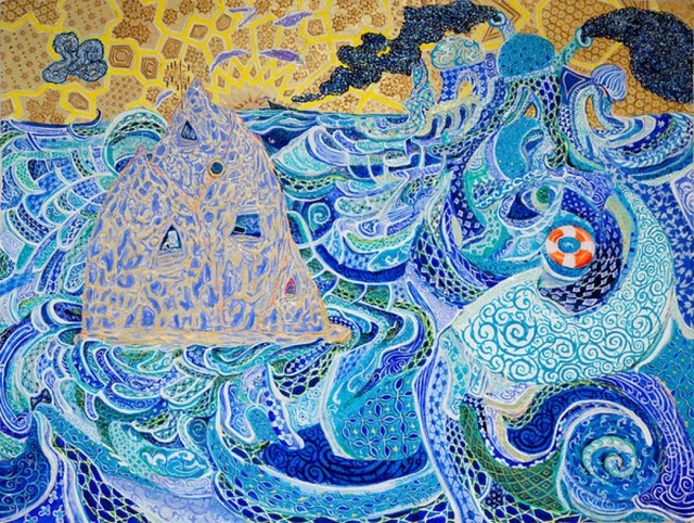 Negar Ahkami, ‘Hot & Crusty’, 2011, Painting, Acrylic and glitter on gessoed wood, Leila Heller Gallery