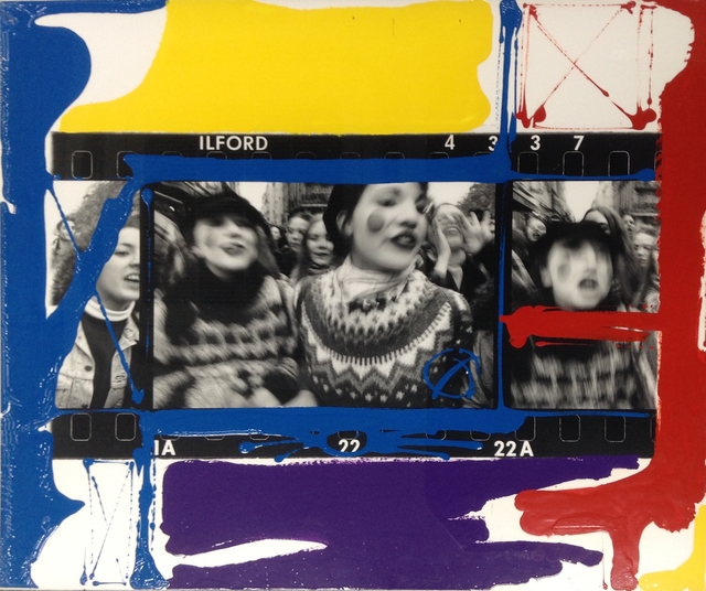 William Klein, ‘Manif Lycéens, Paris’, 1995, Painting, Enamel on contact sheet, Akio Nagasawa Gallery