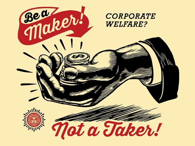 Shepard Fairey, ‘Corporate Welfare’, 2015, AYNAC Gallery