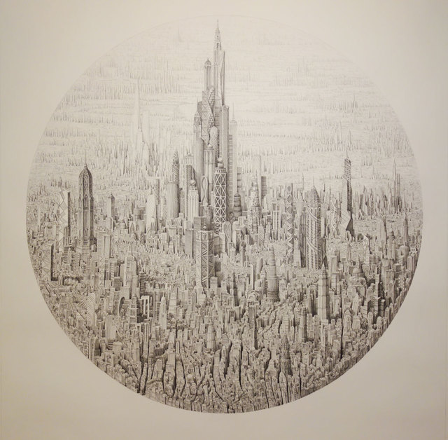Ben Sack, ‘March Imperial’, 2017, Drawing, Collage or other Work on Paper, Pen and Ink on Woven Paper, Robert Fontaine Gallery