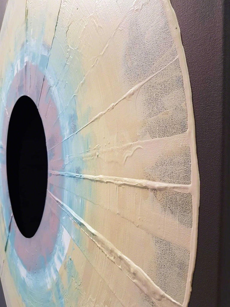 WARREN NEIDICH, Caspar Friedrich 1810 (After Mountain Landscape with Rainbow), 2014, acrylic paint on canvas with black velvet, 160 × 130 cm, close up view WARREN NEIDICH, Caspar Friedrich 1810 (After Mountain Landscape with Rainbow), 2014, acrylic paint on canvas with black velvet, 160 × 130 cm, close up view