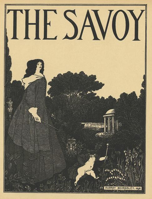 Aubrey Beardsley, ‘Cover design for No. 1 of The Savoy, printed in A Book of Fifty Drawings, by Aubrey Beardsley’, ca. 1897, Print, Book page, Heroes Gallery