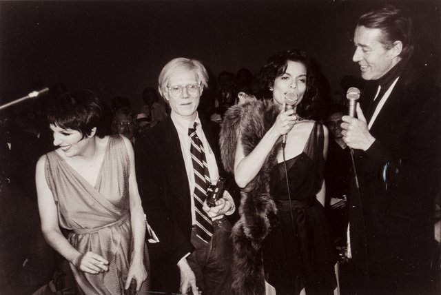 Christopher Makos, ‘The Gang of Four at Studio 54 (Liza Minelli, Andy Warhol, Bianca Jagger, and Halston), April 27’, 1978, Photography, Gelatin silver, Heritage Auctions