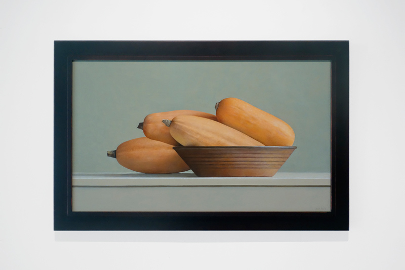 Janet Rickus, BANANA SQUASH AND BROWN BOWL, Oil on Canvas, 20" x 34" Janet Rickus, BANANA SQUASH AND BROWN BOWL, Oil on Canvas, 20" x 34"