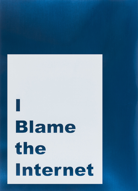 Jeremy Deller, ‘I blame the internet’, 2014, Print, Screenprint on mirrored cardstock, RAW Editions Gallery Auction