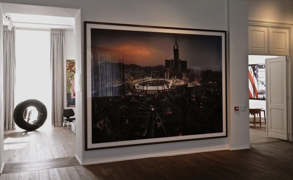 Elisabetta Benassi - Prouvé! (2015); Robert Combas - Untitled; Ahmed Mater - Golden Hour (2011); Andres Serrano - Blood on the Flag (2001) Elisabetta Benassi - Prouvé! (2015); Robert Combas - Untitled; Ahmed Mater - Golden Hour (2011); Andres Serrano - Blood on the Flag (2001)