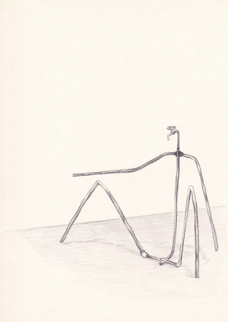 German Portal, ‘Figura sentada’, 2013, Drawing, Collage or other Work on Paper, Graphito on paper, Galería Silvestre