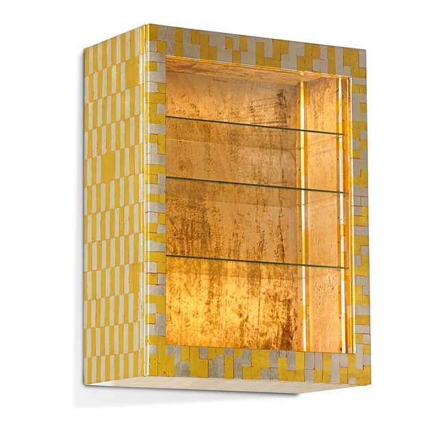 Phil Powell, ‘Rare illuminated wall-hanging vitrine, New Hope, PA’, 1960s, Design/Decorative Art, Silvered and gilt wood, felt-lined interior, glass, Rago/Wright