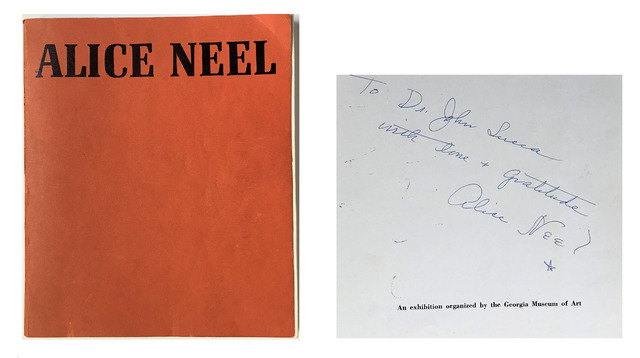 Alice Neel, ‘"LOVE & GRATITUDE", 1975, Signed/Dedicated To Alice Neel's Dentist, Georgia Museum of Art Exhibition Catalogue.’, ca. 1975, VINCE fine arts/ephemera