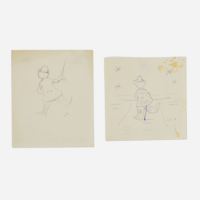 Man Ray, ‘Untitled (Charlie Chaplin) (two works)’, 1971, Drawing, Collage or other Work on Paper, Ink and graphite on paper, Rago/Wright