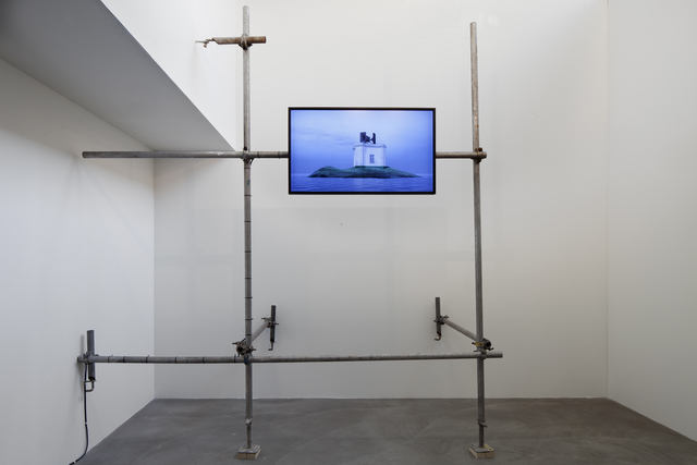Jani Ruscica, ‘Foghorn’, 2013, Video/Film/Animation, 3D animation, stereo sound, scaffolding, flat screen, Galerie Anhava