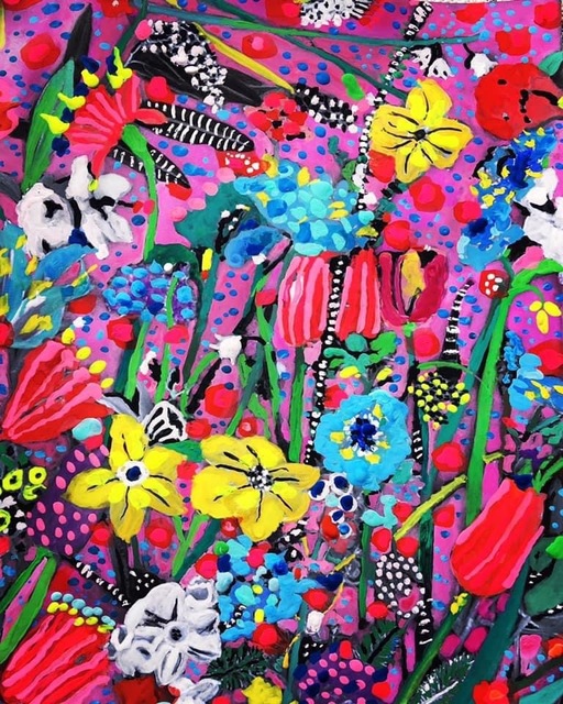 Andee Axe, ‘Happiness is Alive’, 2020, Painting, Acrylic, canvas, glitter, resin, The Illustrated Gallery