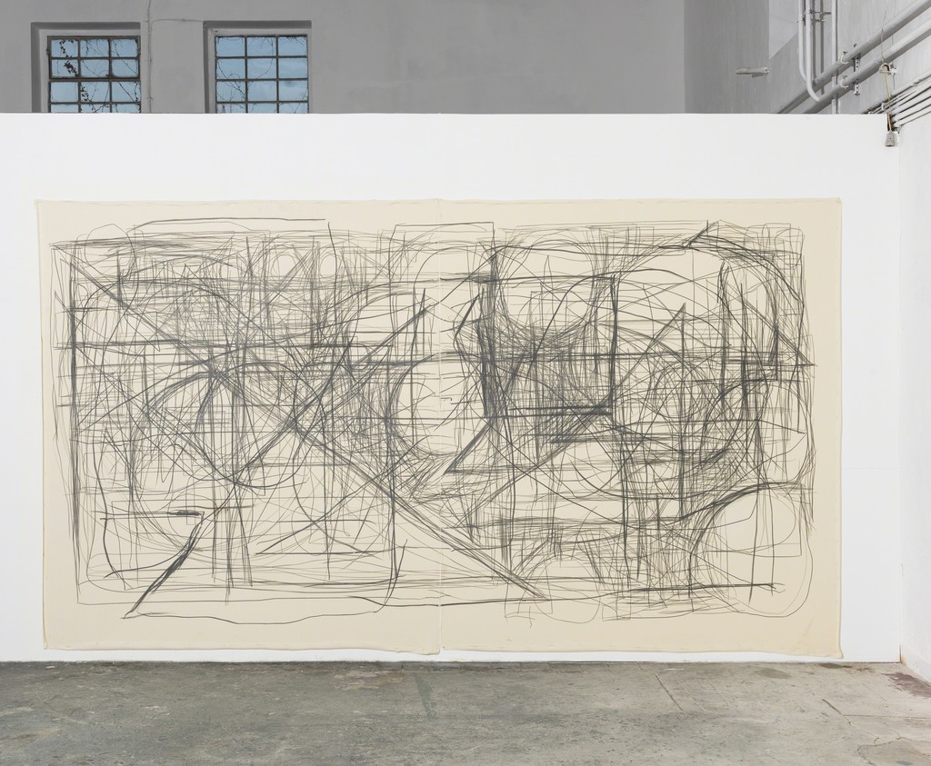 Peppi Bottrop - Cute & Kwiche, 2015, Graphite on Canvas, 250 x 420 cm (98,4 x 165,4 in) Peppi Bottrop - Cute & Kwiche, 2015, Graphite on Canvas, 250 x 420 cm (98,4 x 165,4 in)