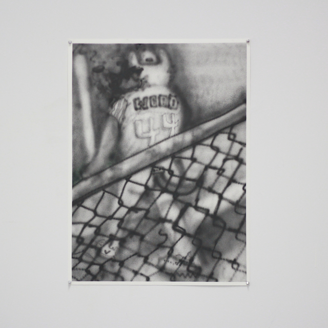 Mark Zubrovich, ‘Behind Home Plate ’, 2018, Drawing, Collage or other Work on Paper, Airbrush on Paper, Deli Grocery