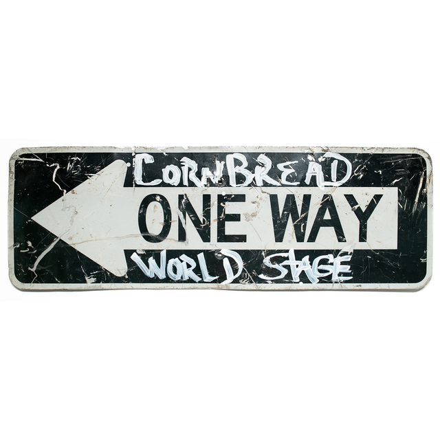 Cornbread, ‘Cornbread World Stage’, 2019, Sculpture, Acrylic on metal sign, Paradigm Gallery + Studio