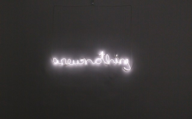 Carola Dertnig, ‘...a new nothing...’, 2020, Installation, Neon writing, transformer, cable, Galerie Crone