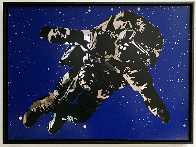 Victor Ash, ‘Flying Astronaut (Mirror Edition)’, 2020, Print, 2-color hand pulled serigraph high-quality paint printed on mirror, Urban Spree Galerie