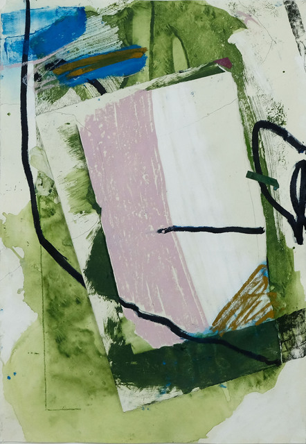 Taylor O. Thomas, ‘False pretenses’, 2018, Painting, Acrylic, pastel, oil stick, graphite, and tape on paper, Deli Grocery