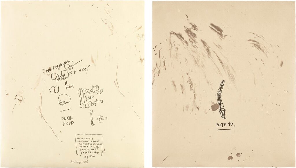Jean-Michel Basquiat - Untitled (Two Portions of Bones); and Untitled (Plate 10), from Untitled: from Leonardo