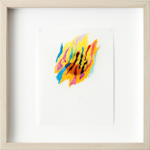 Kelly Kozma, ‘Those Stripes Tho’, 2019, Drawing, Collage or other Work on Paper, Hand embroidery & colored pencil on yupo paper, Paradigm Gallery + Studio