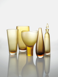 Four vases and a decanter