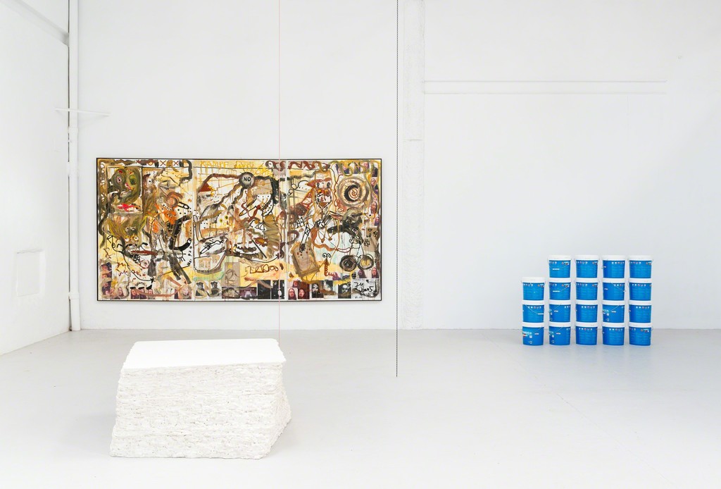 "Language" (2017). Part of the installation views of the group exhibition.
Works by Wilfredo Prieto, Álvaro Gil, Ian Waelder, Marlena Kudlicka, Pedro Barateiro, Valerie Krause, Pep Vidal, Daniel Steegman Mangrané, Nuria Fuster, Jonathan Meese, Bel Fullana, Rasmus Nilausen, Rafa Forteza, Joan Morey, Alejandro Leonhardt, Abdul Vas, Secundino Hernández. "Language" (2017). Part of the installation views of the group exhibition.
Works by Wilfredo Prieto, Álvaro Gil, Ian Waelder, Marlena Kudlicka, Pedro Barateiro, Valerie Krause, Pep Vidal, Daniel Steegman Mangrané, Nuria Fuster, Jonathan Meese, Bel Fullana, Rasmus Nilausen, Rafa Forteza, Joan Morey, Alejandro Leonhardt, Abdul Vas, Secundino Hernández.
