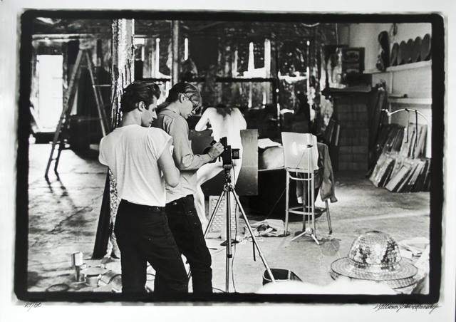 William John Kennedy, ‘Andy Warhol with assistant Gerard Malanga filming Taylor Mead's Ass’, 1964, Photography, Silver Gelatin, William John Kennedy Collection