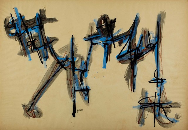 Achille Perilli, ‘Untitled’, 1957, Drawing, Collage or other Work on Paper, Tempera on paper, Finarte