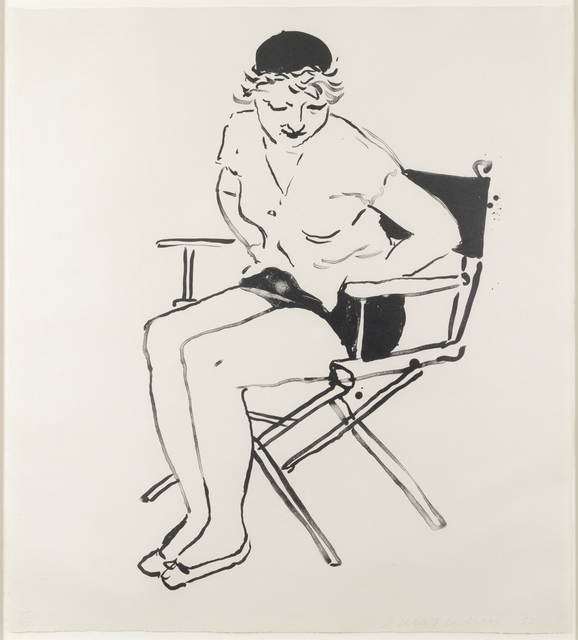 David Hockney, ‘Celia in the Director's Chair’, 1980, Susan Sheehan Gallery