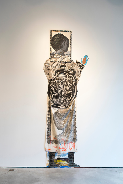 Paula Wilson, ‘Sightseer’, 2017, Painting, Acrylic and oil paint on muslin mounted to canvas and board, woodblock print, monotype, acrylic, and oil painting on muslin, Emerson Dorsch