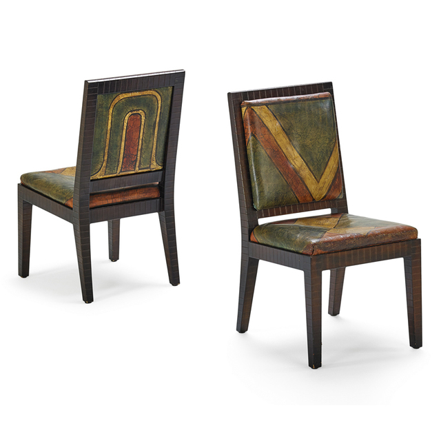 Karl Springer, ‘Pair Of Custom Side Chairs, New York’, 1980s, Rago/Wright