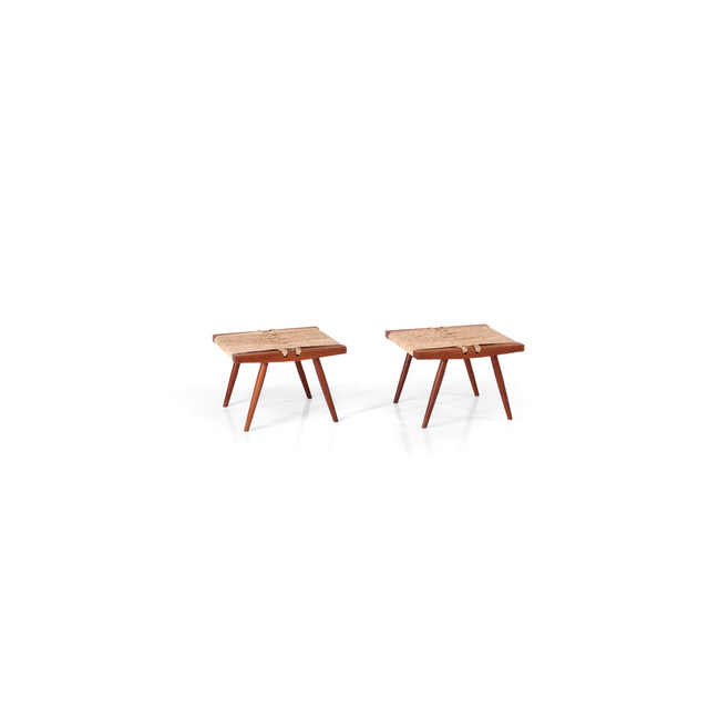 George Nakashima, ‘Fitch Stools, Stools Pair’, 1960, Design/Decorative Art, Noyer et herbier marin, PIASA