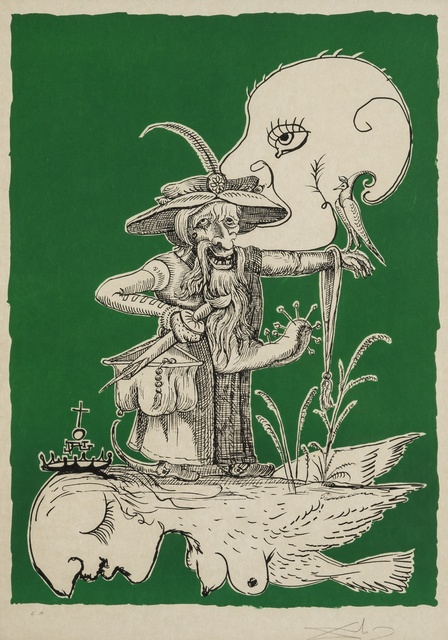 Salvador Dalí, ‘A plate, from Les Songes drolatiques de Pantagruel (Field 73-7-A; M&L 1409b)’, 1973, Forum Auctions