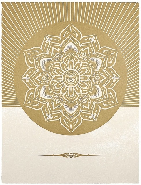 Shepard Fairey (OBEY), ‘Obey Lotus Diamond (White / Gold)’, 2013, Gregg Shienbaum Fine Art