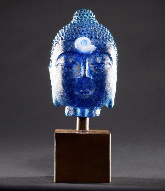 Marlene Rose | Vibrant Blue Buddha with White Ammonite ...