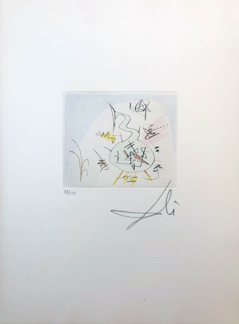Salvador Dalí, ‘The Phiole’, 1968, Print, Original drypoint etching printed in black ink on cream paper. With hand-coloring added in gouache, Galerie d'Orsay