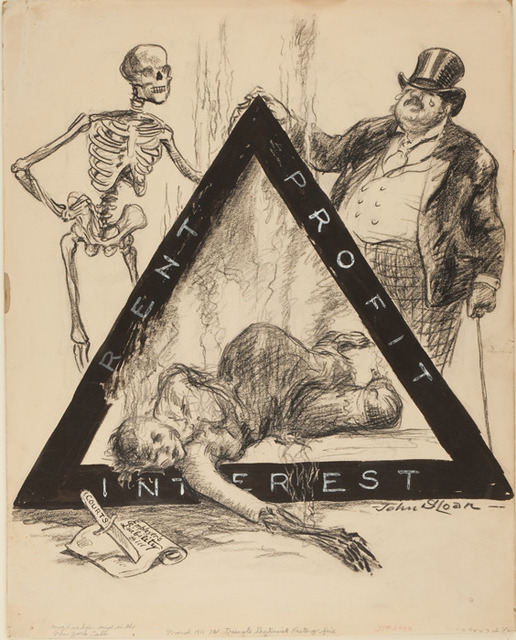 John Sloan, ‘The Triangle Shirtwaist Factory Fire for New York Call’, March 27-1911, Delaware Art Museum