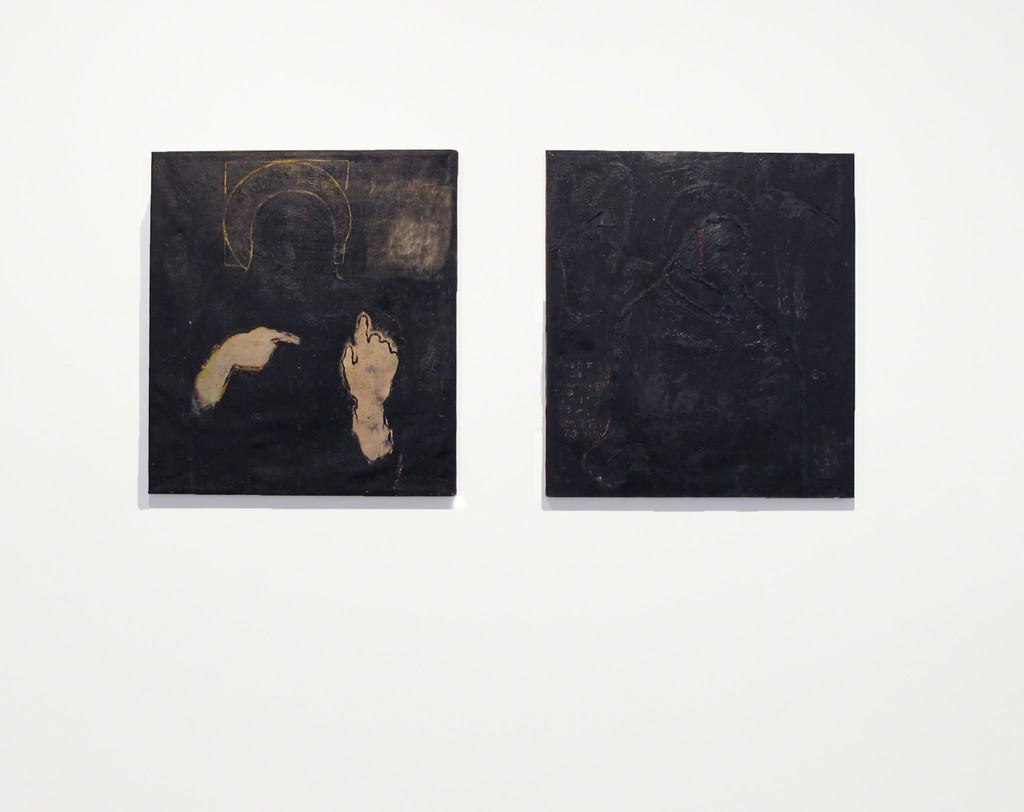 Endale Desalegn, Mother and Child (left) and Christ's Mum in the Dark Surrounding (right), 2014, oil on canvas, 90 x 100 cm each Endale Desalegn, Mother and Child (left) and Christ's Mum in the Dark Surrounding (right), 2014, oil on canvas, 90 x 100 cm each